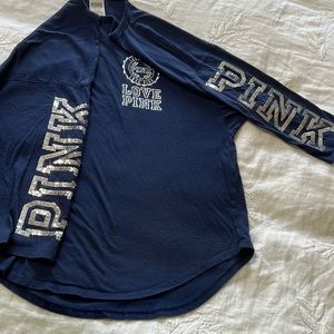 Victoria’s Secret Pink sequined shirt navy blue size L